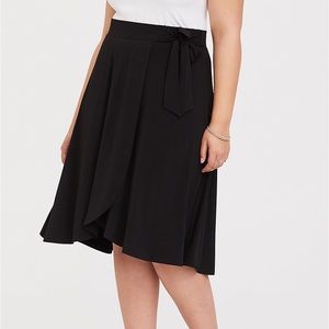 Torrid Black Studio Knit Wrap Midi Skirt